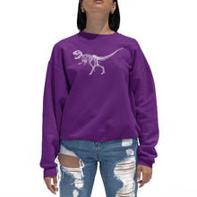 Load image into Gallery viewer, Dinosaur TRex Skeleton - Women&#39;s Word Art Crewneck Sweatshirt