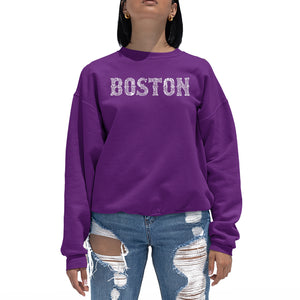 BOSTON NEIGHBORHOODS - Women's Word Art Crewneck Sweatshirt