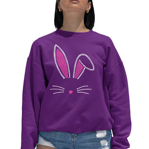 Bunny Ears  - Women's Word Art Crewneck Sweatshirt