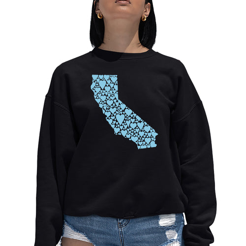 California Hearts  - Women's Word Art Crewneck Sweatshirt