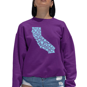 California Hearts  - Women's Word Art Crewneck Sweatshirt