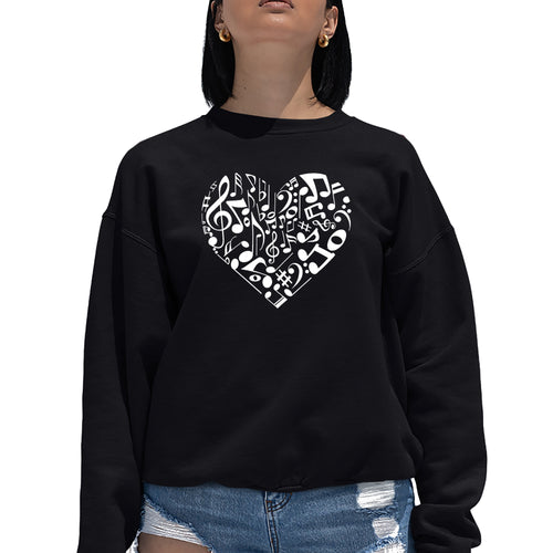 Heart Notes  - Women's Word Art Crewneck Sweatshirt