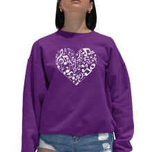 Load image into Gallery viewer, Heart Notes  - Women&#39;s Word Art Crewneck Sweatshirt
