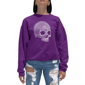 Dead Inside Skull - Women's Word Art Crewneck Sweatshirt