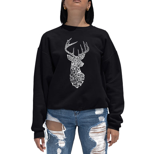 Types of Deer - Women's Word Art Crewneck Sweatshirt