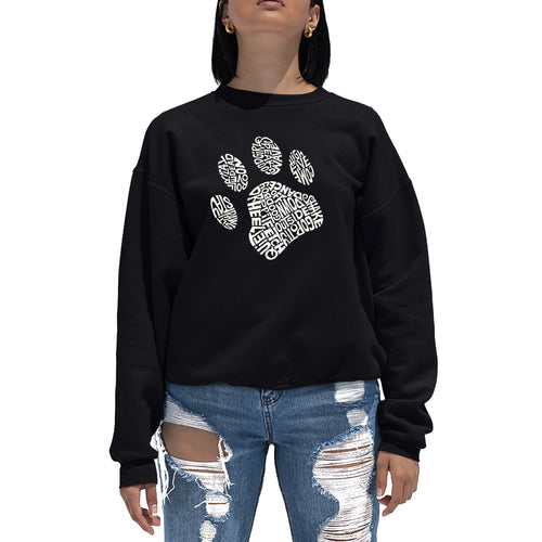 Dog Paw - Women's Word Art Crewneck Sweatshirt
