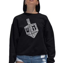 Load image into Gallery viewer, Hanukkah Dreidel - Women&#39;s Word Art Crewneck Sweatshirt