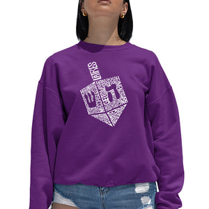 Hanukkah Dreidel - Women's Word Art Crewneck Sweatshirt