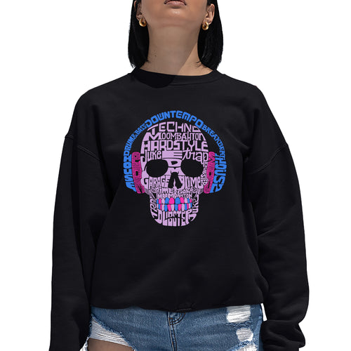 Styles of EDM Music  - Women's Word Art Crewneck Sweatshirt