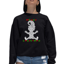 Load image into Gallery viewer, Christmas Elf - Women&#39;s Word Art Crewneck Sweatshirt