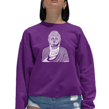 Load image into Gallery viewer, Buddha  - Women&#39;s Word Art Crewneck Sweatshirt