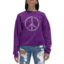 Load image into Gallery viewer, Different Faiths peace sign -  Women&#39;s Word Art Crewneck Sweatshirt