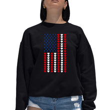 Load image into Gallery viewer, Heart Flag - Women&#39;s Word Art Crewneck Sweatshirt