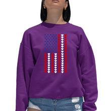 Load image into Gallery viewer, Heart Flag - Women&#39;s Word Art Crewneck Sweatshirt