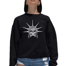 Load image into Gallery viewer, Freedom Skull  - Women&#39;s Word Art Crewneck Sweatshirt