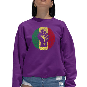 Get Up Stand Up  - Women's Word Art Crewneck Sweatshirt