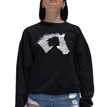 Load image into Gallery viewer, Girl Horse - Women&#39;s Word Art Crewneck Sweatshirt