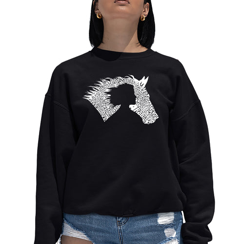 Girl Horse - Women's Word Art Crewneck Sweatshirt