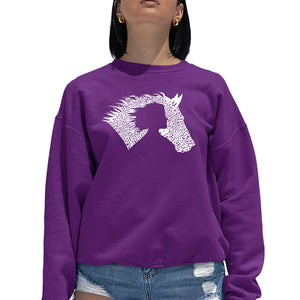 Girl Horse - Women's Word Art Crewneck Sweatshirt