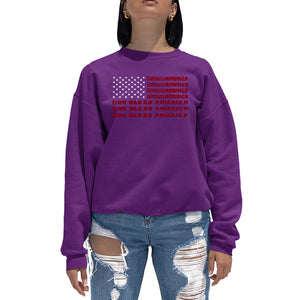 God Bless America - Women's Word Art Crewneck Sweatshirt