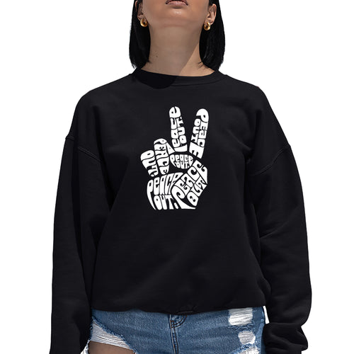 Peace Out  - Women's Word Art Crewneck Sweatshirt