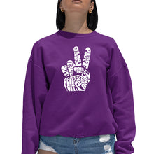 Load image into Gallery viewer, Peace Out  - Women&#39;s Word Art Crewneck Sweatshirt