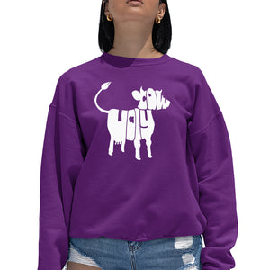 Holy Cow  - Women's Word Art Crewneck Sweatshirt