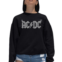 Load image into Gallery viewer, ACDC Classic Horns Logo  - Women&#39;s Word Art Crewneck Sweatshirt