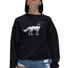 Load image into Gallery viewer, Howling Wolf  - Women&#39;s Word Art Crewneck Sweatshirt