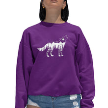 Load image into Gallery viewer, Howling Wolf  - Women&#39;s Word Art Crewneck Sweatshirt