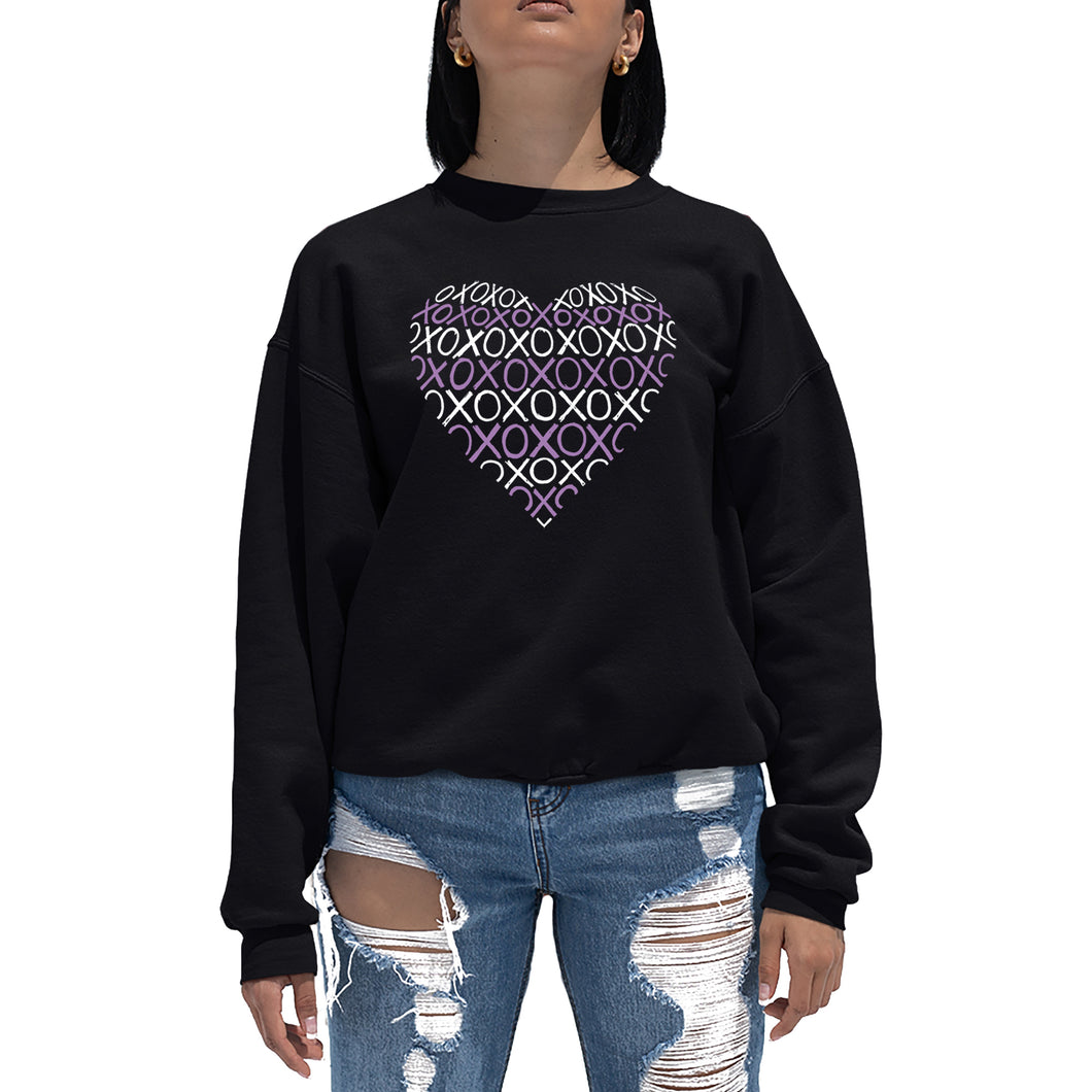 XOXO Heart  - Women's Word Art Crewneck Sweatshirt