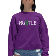 Load image into Gallery viewer, Hustle  - Women&#39;s Word Art Crewneck Sweatshirt