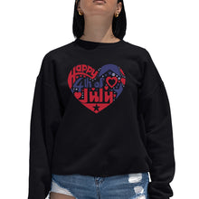 Load image into Gallery viewer, Women&#39;s Word Art Crewneck Sweatshirt - July 4th Heart