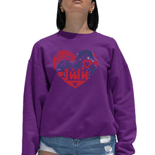 Load image into Gallery viewer, Women&#39;s Word Art Crewneck Sweatshirt - July 4th Heart