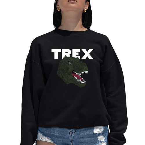 T-Rex Head  - Women's Word Art Crewneck Sweatshirt