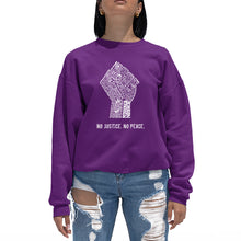 Load image into Gallery viewer, No Justice, No Peace - Women&#39;s Word Art Crewneck Sweatshirt