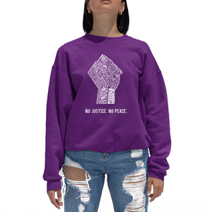 No Justice, No Peace - Women's Word Art Crewneck Sweatshirt