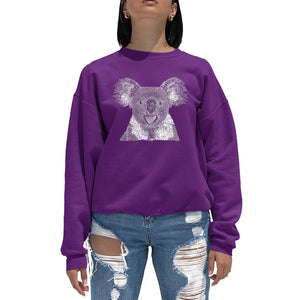 Koala - Women's Word Art Crewneck Sweatshirt