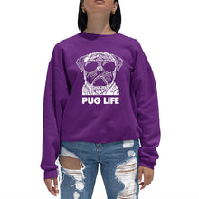Load image into Gallery viewer, Pug Life - Women&#39;s Word Art Crewneck Sweatshirt