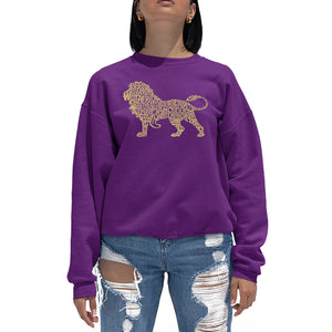 Lion - Women's Word Art Crewneck Sweatshirt