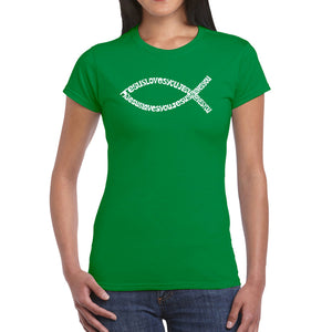 Jesus Loves You - Women's Word Art T-Shirt