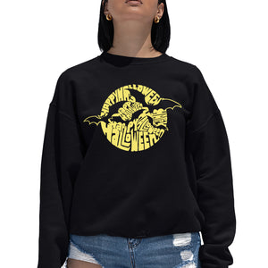 Halloween Bats  - Women's Word Art Crewneck Sweatshirt