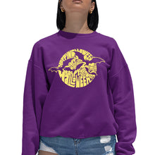 Load image into Gallery viewer, Halloween Bats  - Women&#39;s Word Art Crewneck Sweatshirt