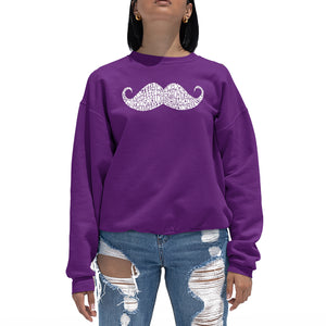 WAYS TO STYLE A MOUSTACHE - Women's Word Art Crewneck Sweatshirt