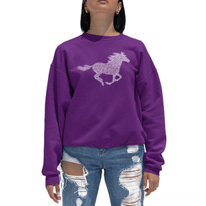 Horse Breeds -  Women's Word Art Crewneck Sweatshirt