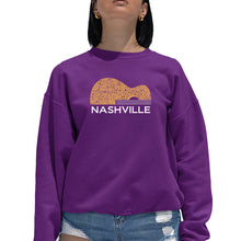 Load image into Gallery viewer, Nashville Guitar - Women&#39;s Word Art Crewneck Sweatshirt