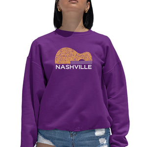 Nashville Guitar - Women's Word Art Crewneck Sweatshirt