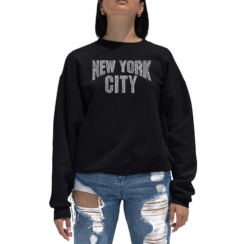 NYC NEIGHBORHOODS - Women's Word Art Crewneck Sweatshirt