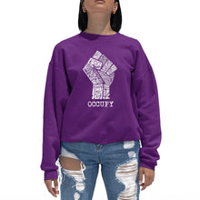 Load image into Gallery viewer, OCCUPY FIGHT THE POWER - Women&#39;s Word Art Crewneck Sweatshirt