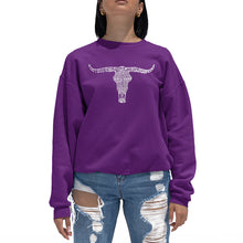 Load image into Gallery viewer, Names of Legendary Outlaws -  Women&#39;s Word Art Crewneck Sweatshirt